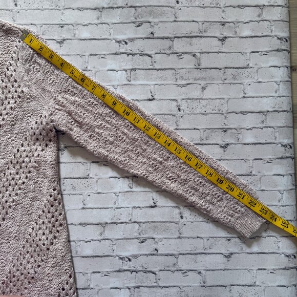 Maurices Womens Open Front Crochet Cardigan Pink Sweater Size M - Picture 10 of 12